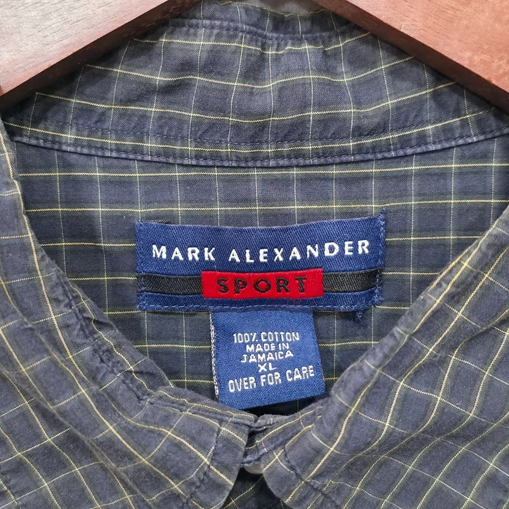 Mark‎ Alexander Sport Men's Long Sleeve Button Up Black Check Shirt Size XL